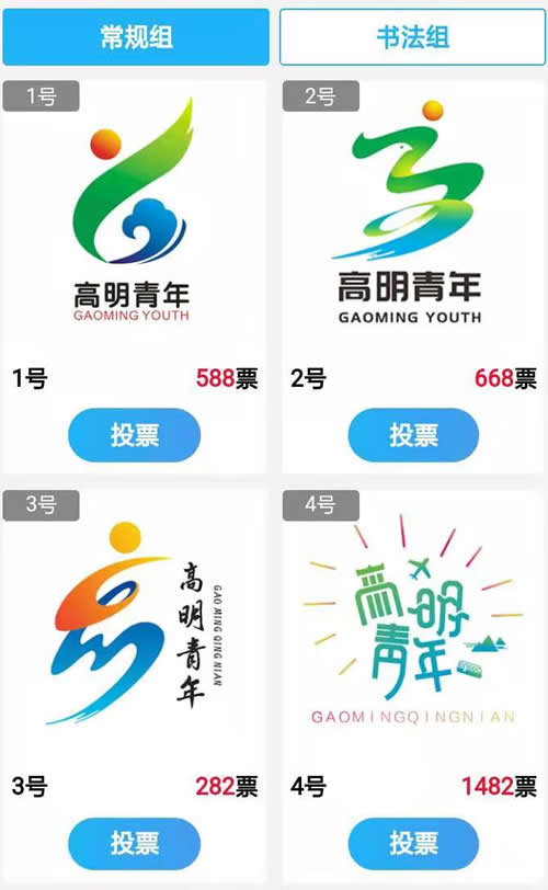 高明青年Logo征集投票